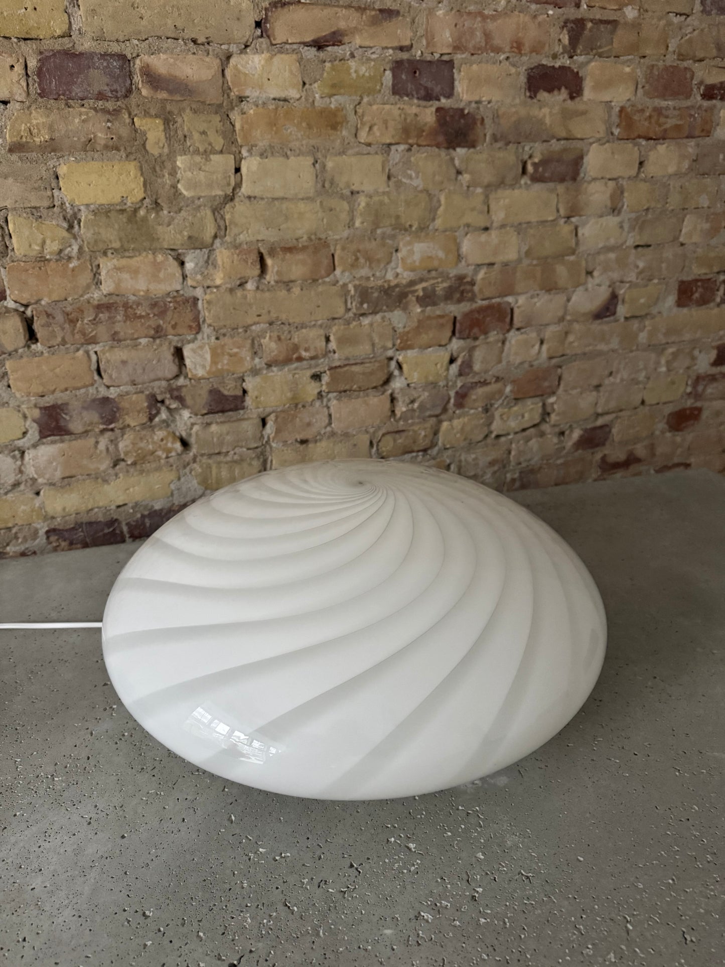 Huge white vintage Murano flush mount, 45 cm