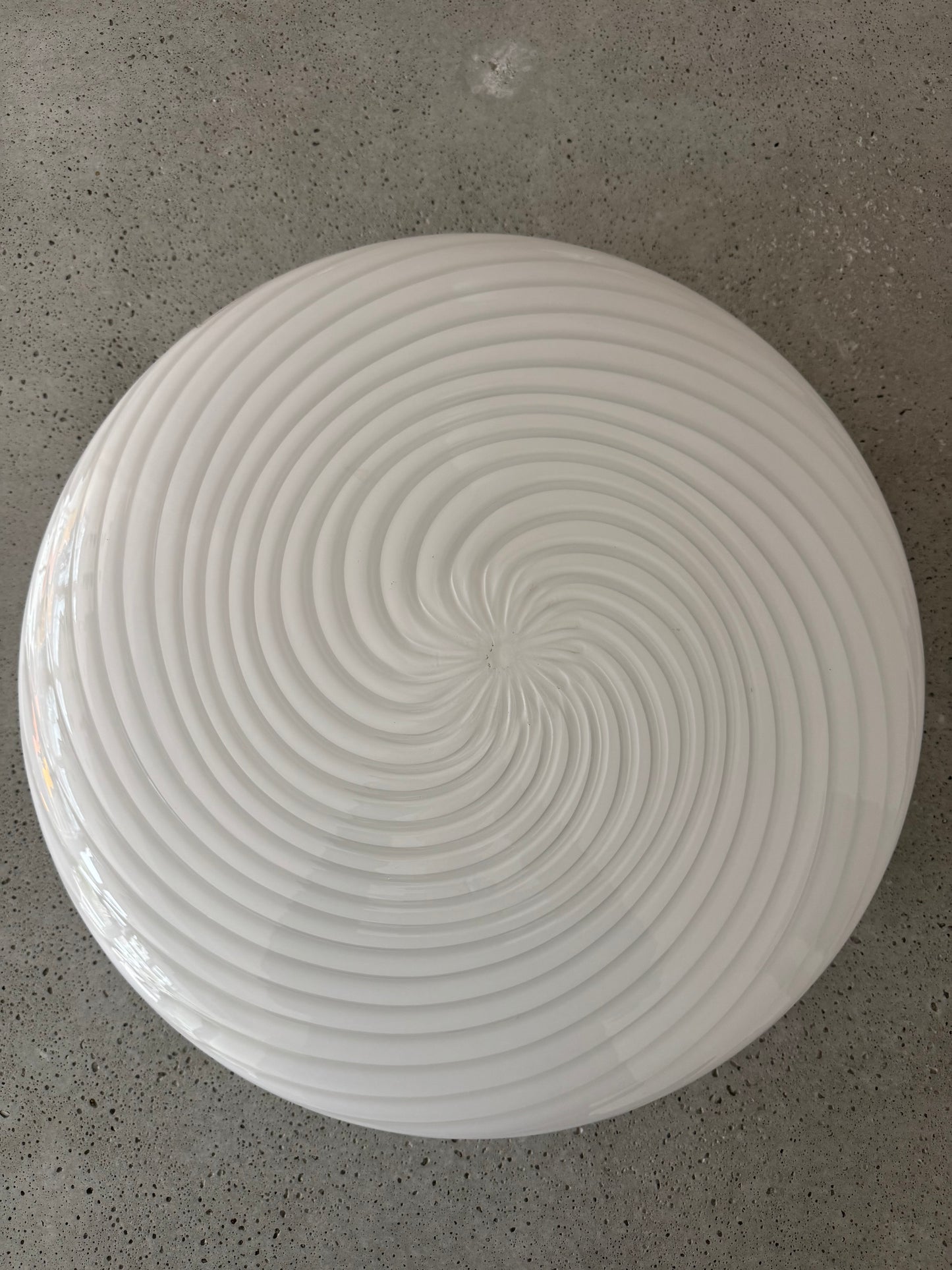 Kæmpe vintage Murano plafond lampe m. indgravering, 45 cm