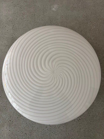 Kæmpe vintage Murano plafond lampe m. indgravering, 45 cm