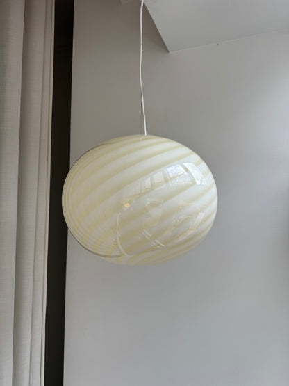 Oval lysegul Murano pendel, 40 cm