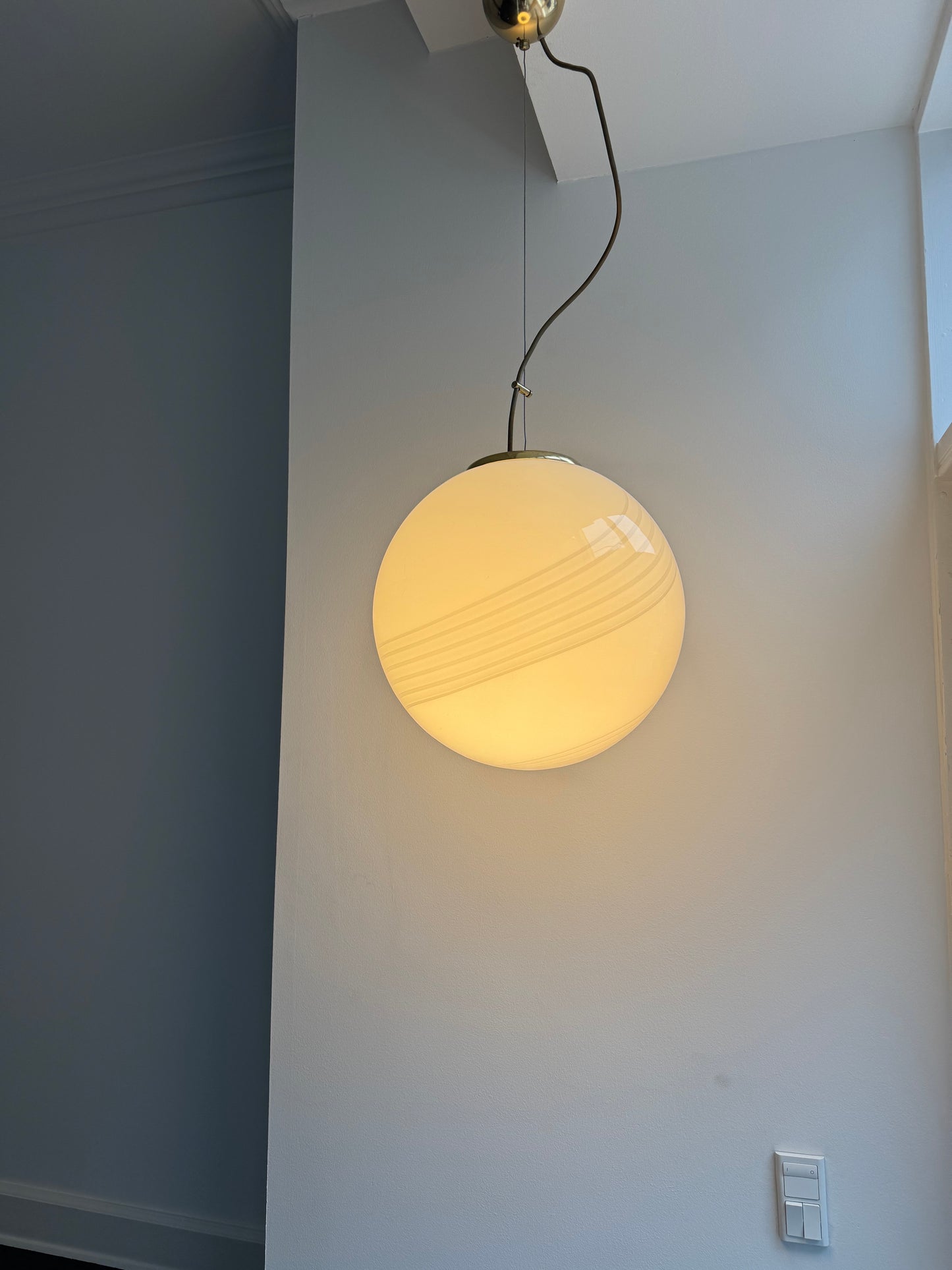 Vintage Murano pendel i grålig farve, 35 cm