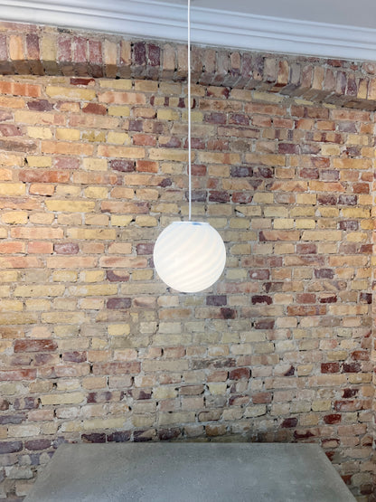 Blue swirl Murano pendant lamp, 20 cm