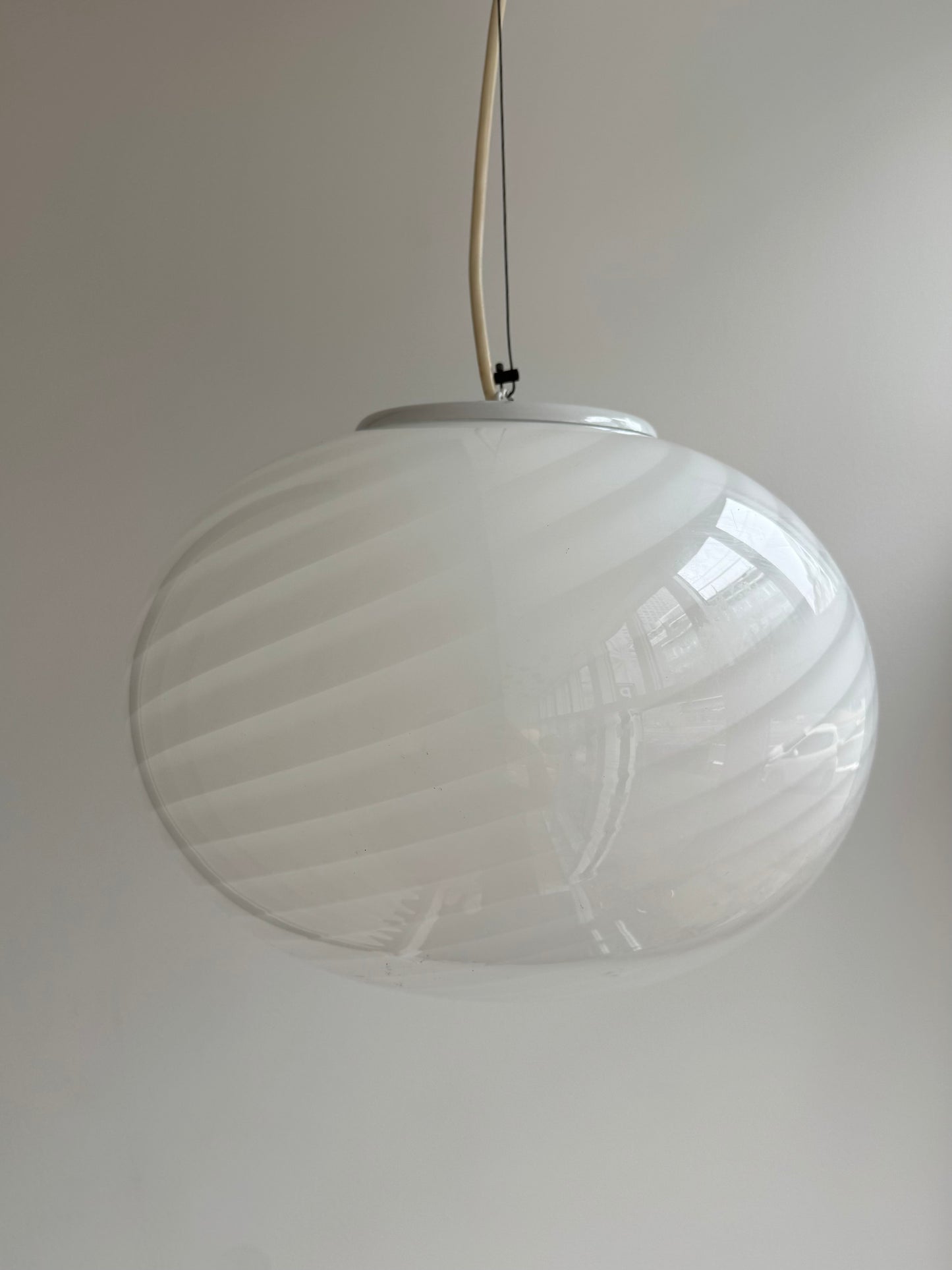 Klassisk hvid Murano pendel, 37 cm