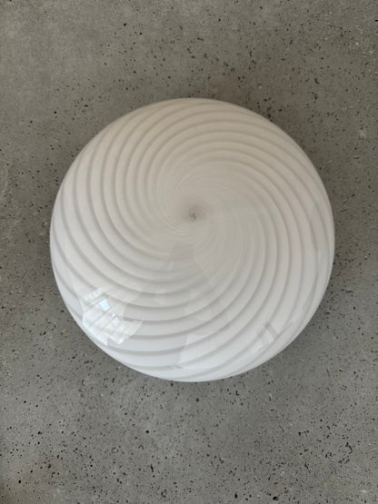 Hvid vintage Murano plafond lampe, 30 cm