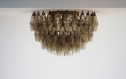 Murano chandelier | Poliedri | 84 glass | Smoked