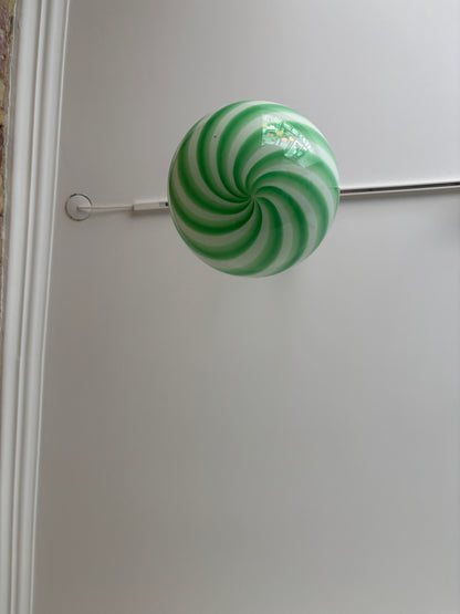 Murano pendant lamp with green swirl, 20 cm