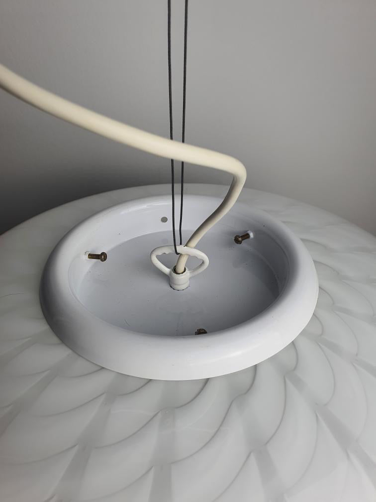 Hvid vintage Murano peacock pendel, 42 cm