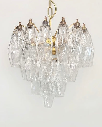 Murano lysekrone | Poliedri | 32 glas | Klar