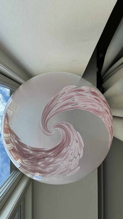 Gray and pink pendant, 38 cm