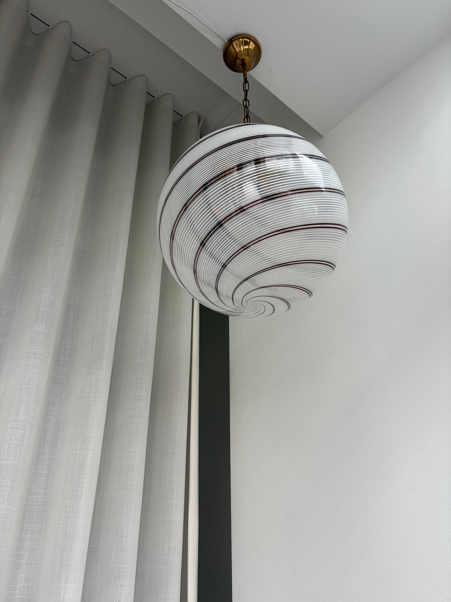 Meget smuk vintage Murano filigrana pendel, 40 cm