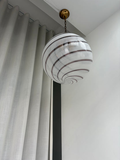 Meget smuk vintage Murano filigrana pendel, 40 cm