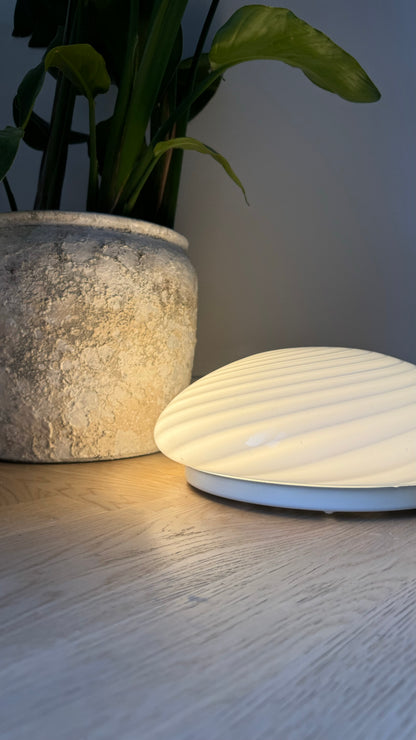 Murano plafond i klassisk hvid swirl, 30 cm