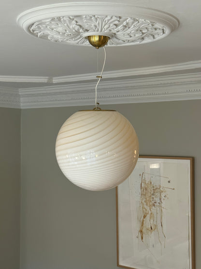 Lysegul Murano swirl loftslampe, 40 cm