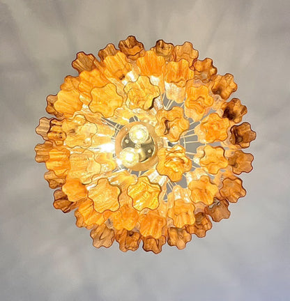 Murano Chandelier | Tuber | 48 glasses | Amber Alabaster