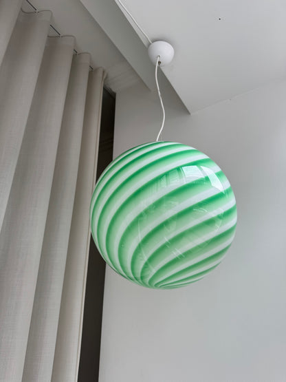 Green Murano candy ceiling lamp, 40 cm