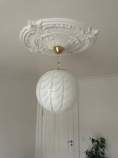 White Murano peacock ceiling lamp, 40 cm
