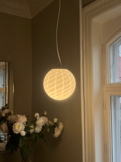 Hvid peacock Murano pendel, 20 cm