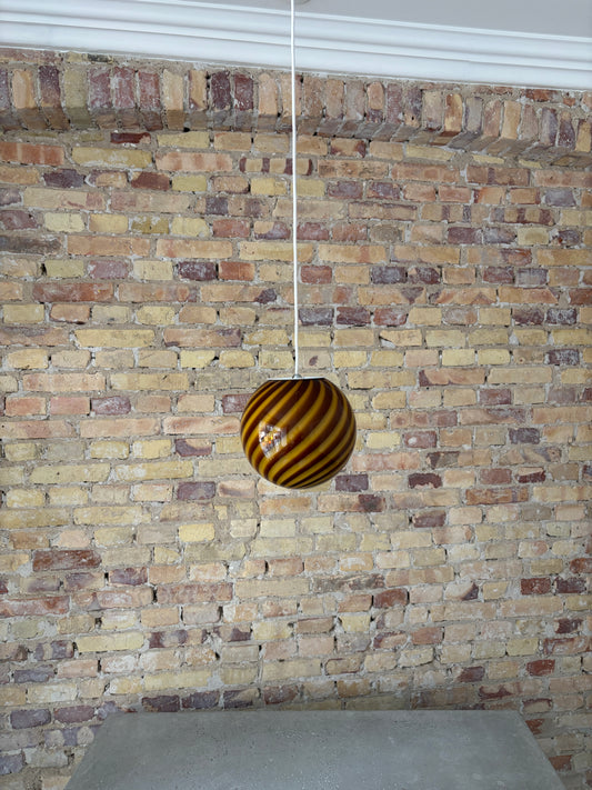 Rav/mørkegul Murano pendel, 20 cm