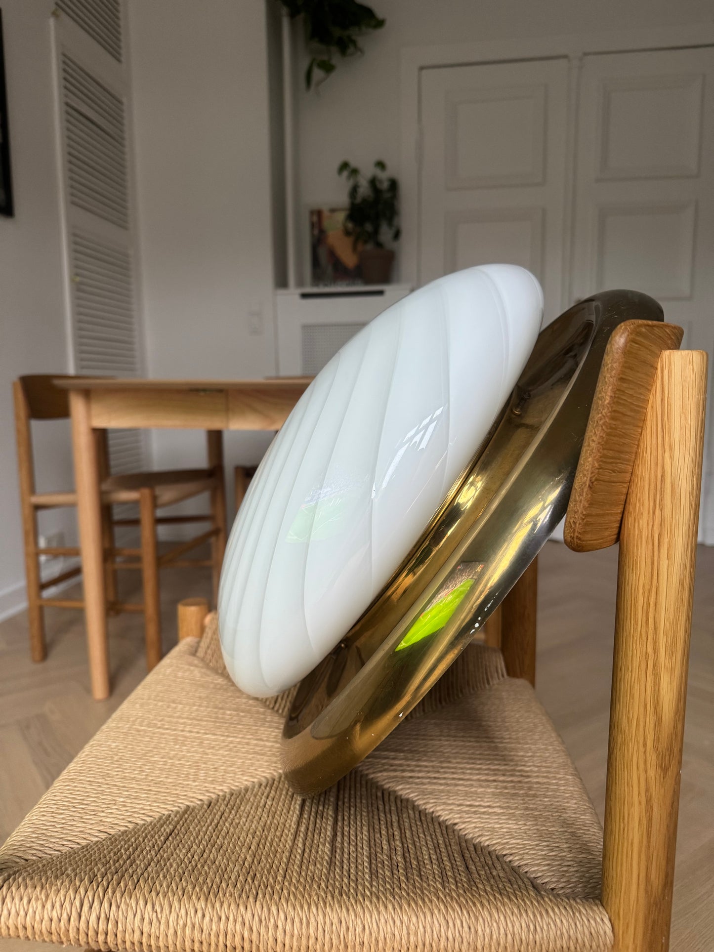 White vintage Murano ceiling lamp, 36 cm