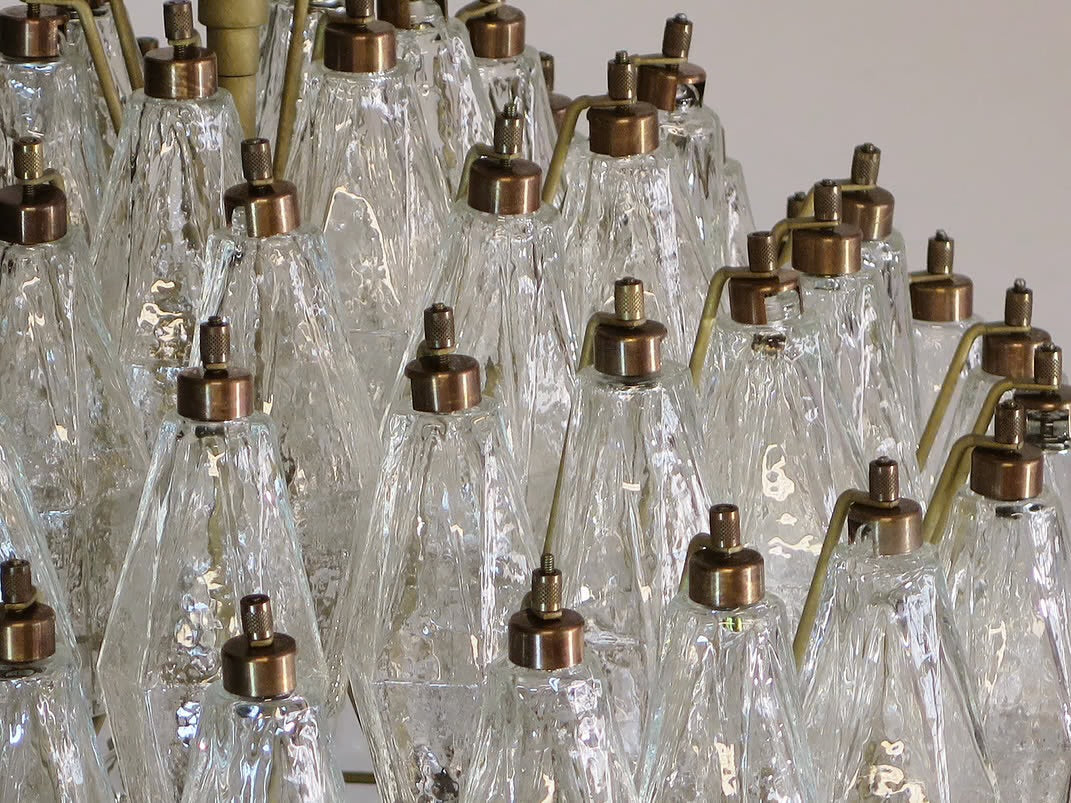Murano lysekrone | Poliedri | 140 glas | Klar