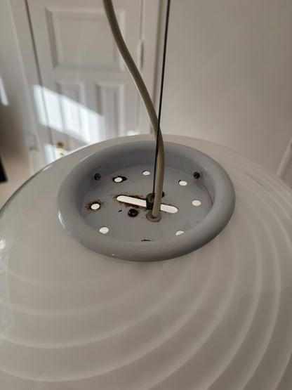 White Murano pendant with white top, 40 cm