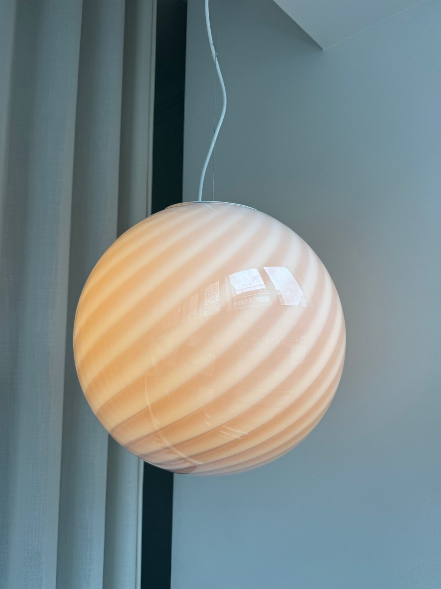 Lysegul/creme Murano pendel, 40 cm