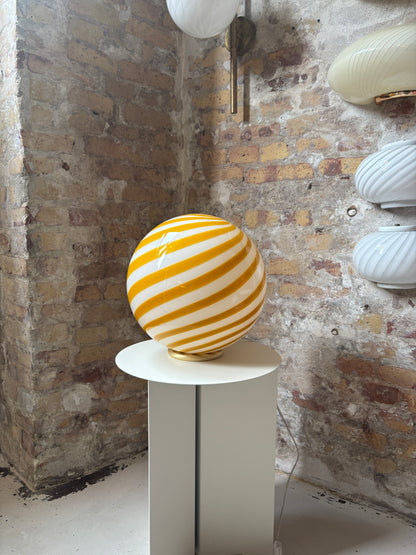 Gul bolche bordlampe, 30 cm