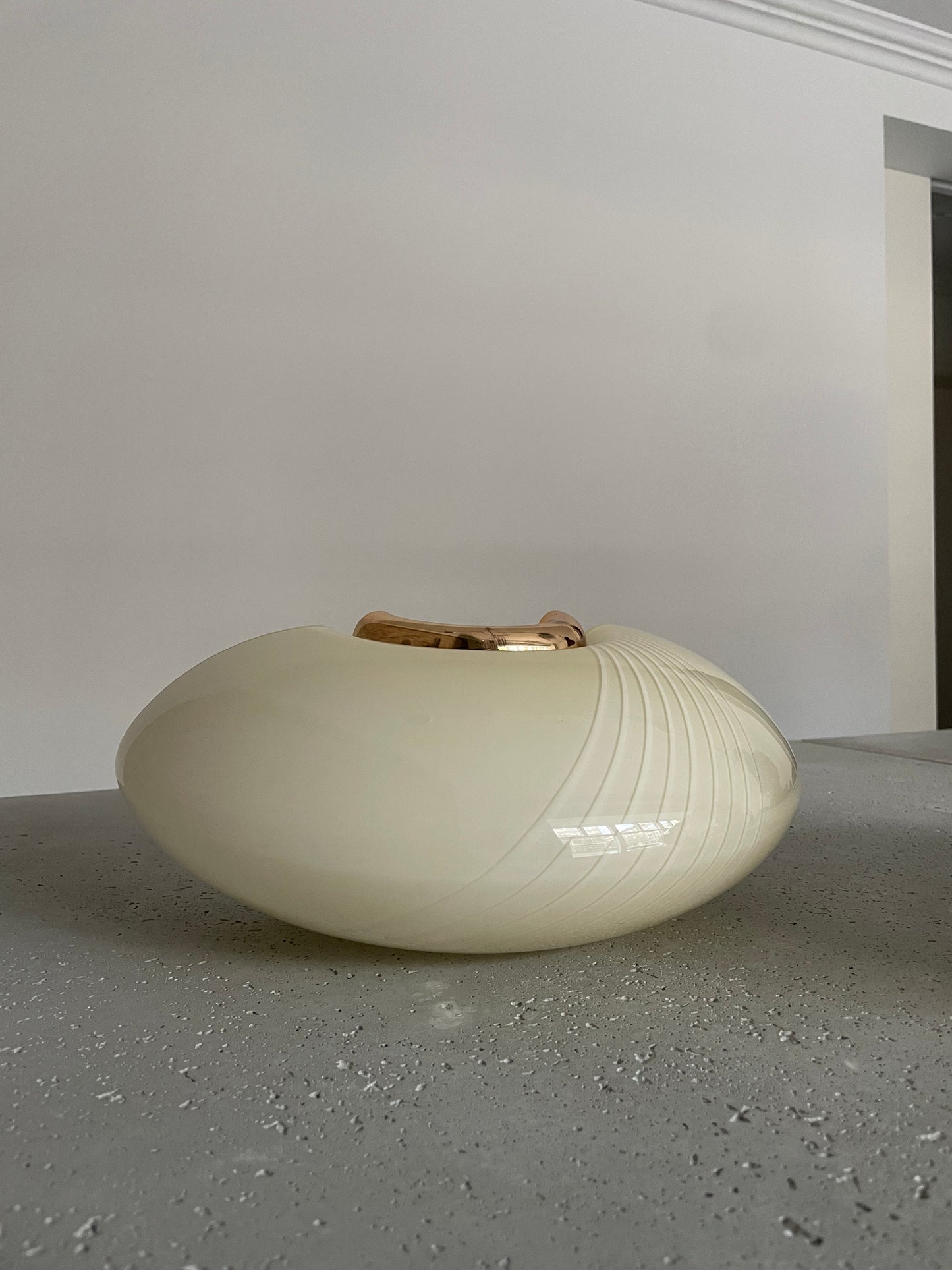 Large cream-colored vintage Murano wall lamps (one set)