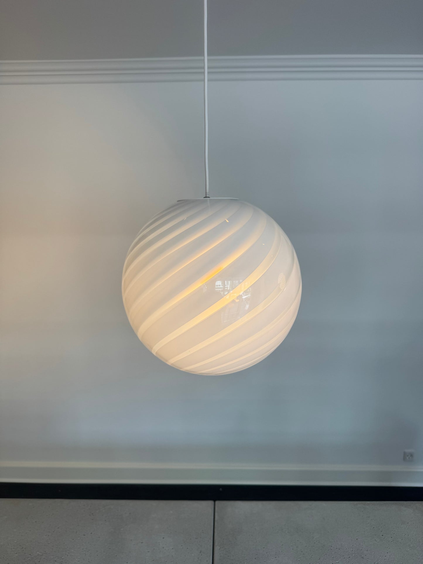 Lyseblå Murano pendel, 30 cm