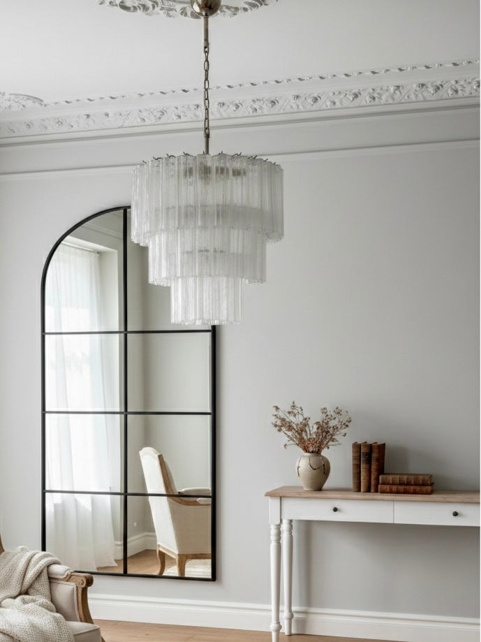 Murano lysekrone | Tuber | 52 glas | Klart glas