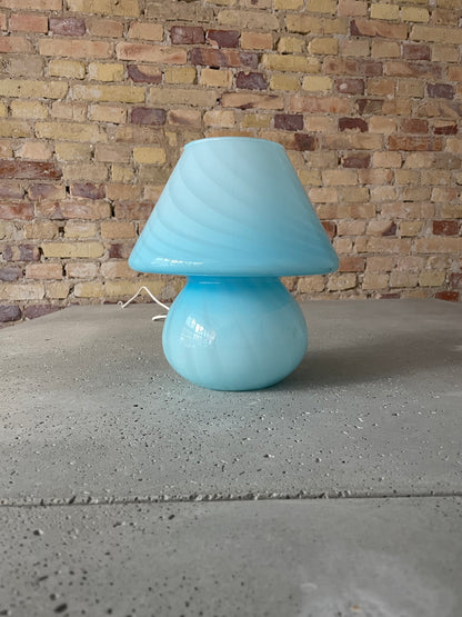 Light blue vintage Murano mushroom, 27 cm