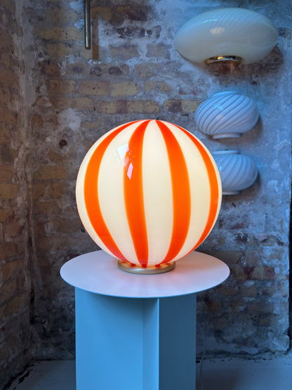 Rød/orange bolche  bordlampe, 30 cm