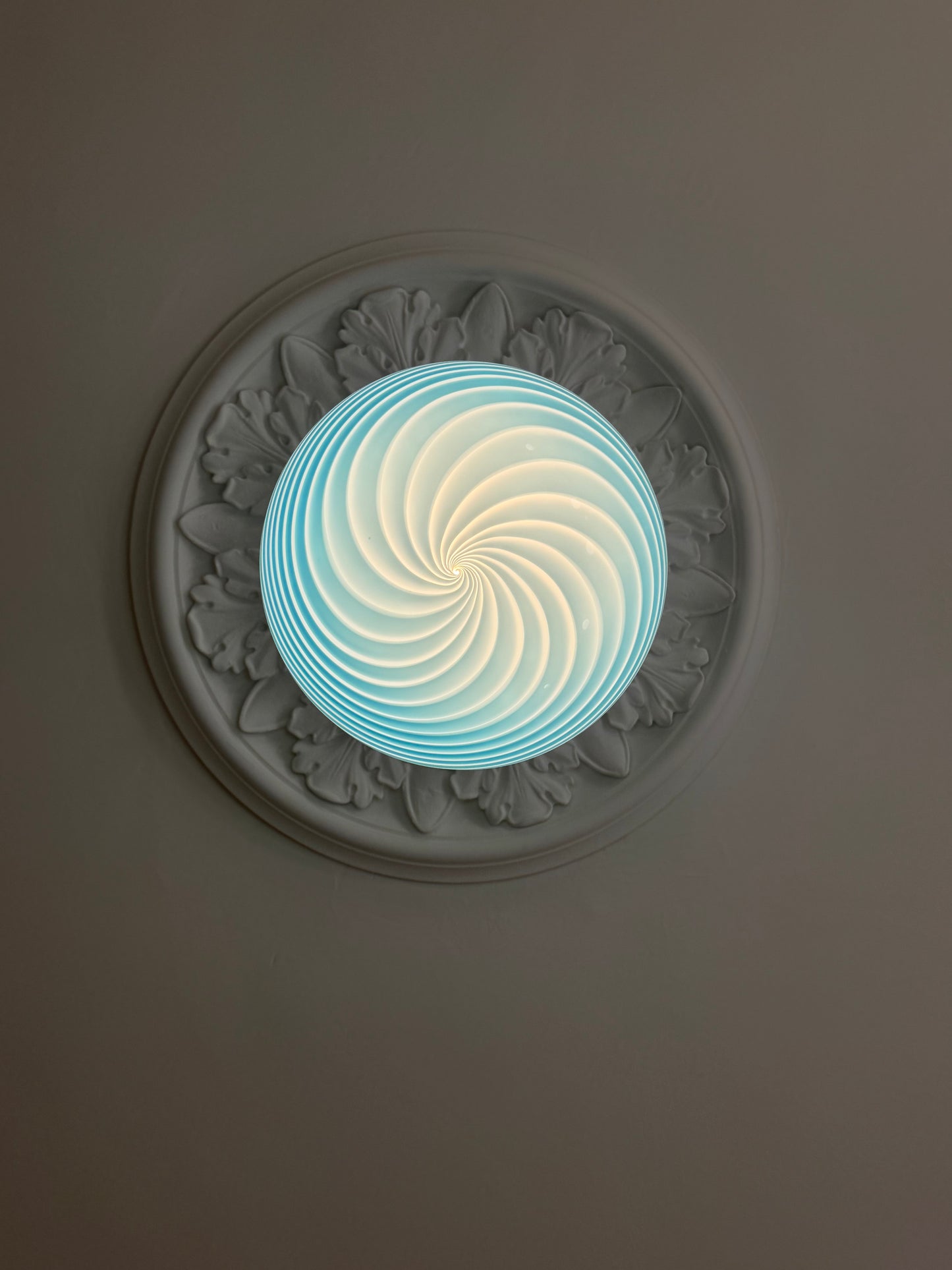 Blå Murano loftlampe, 30 cm