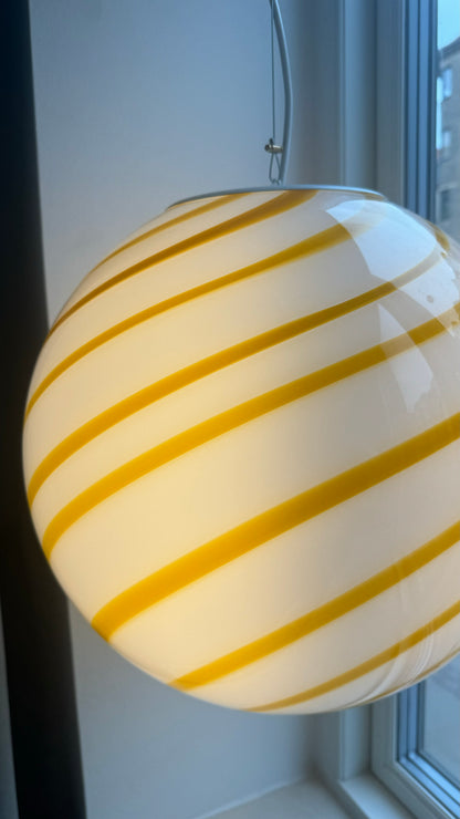 Murano yellow bolche pendant light, 40 cm