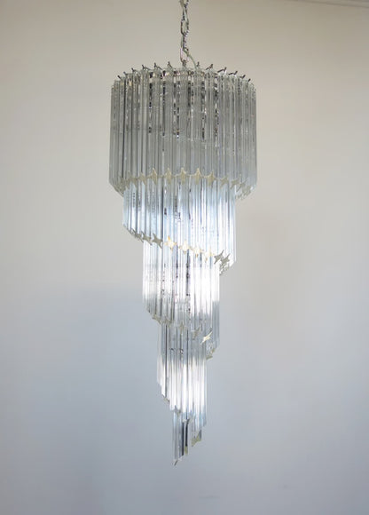 Murano Chandelier | Prisms | 86 Glasses | Clear Glass