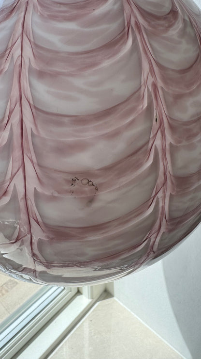 Pink Murano pendant, peacock swirl, 30 cm