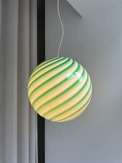 Green Murano candy ceiling lamp, 40 cm