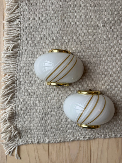 Vintage Murano shell wall lamps (one set)