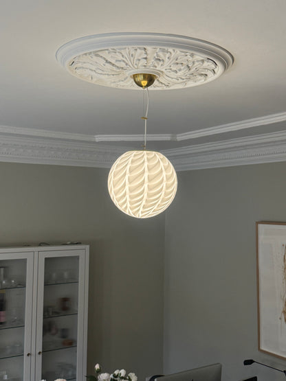 Hvid Murano peacock loftlampe, 30 cm