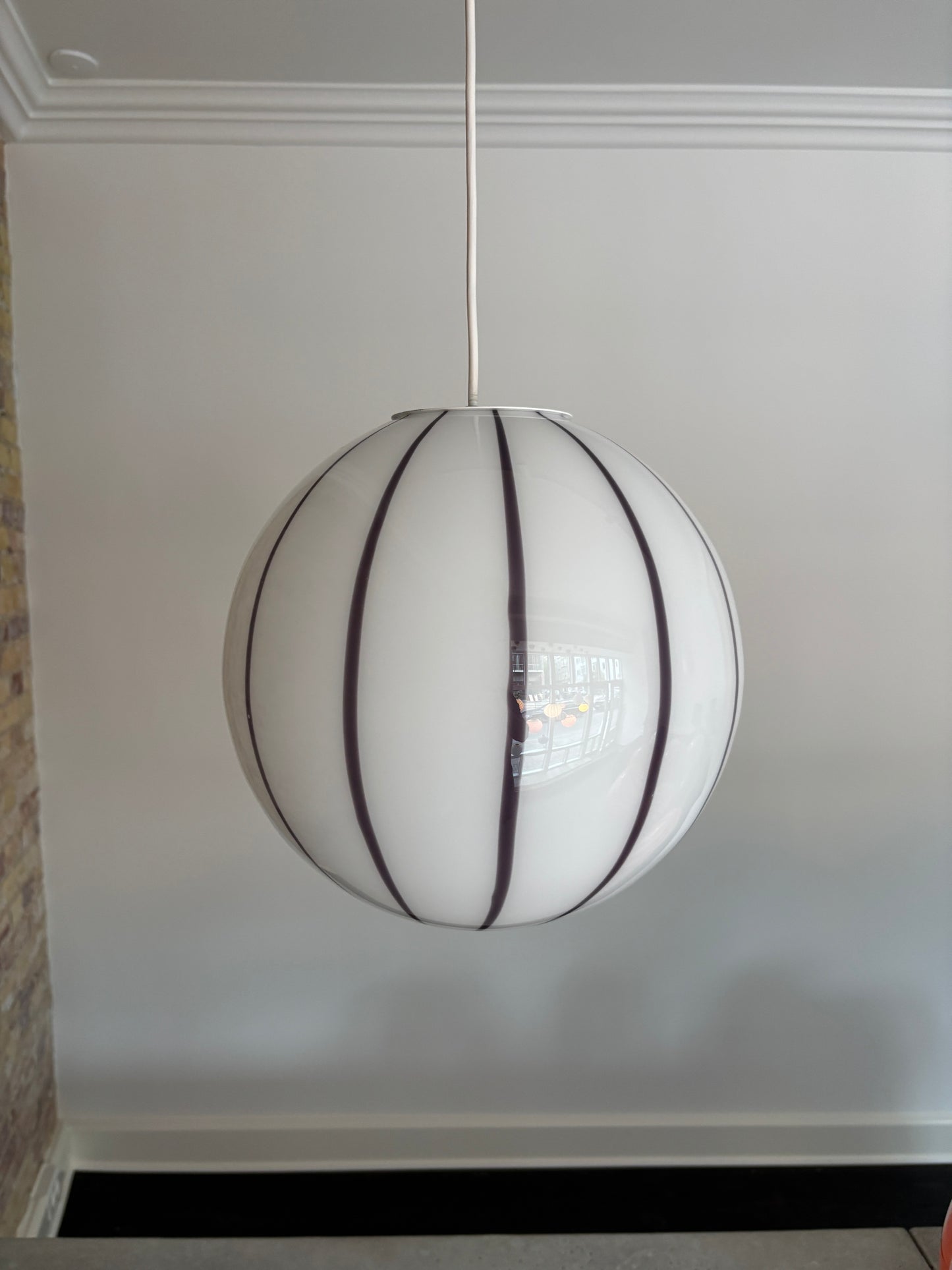 Filigrana Murano ceiling lamp with purple swirl, 30 cm