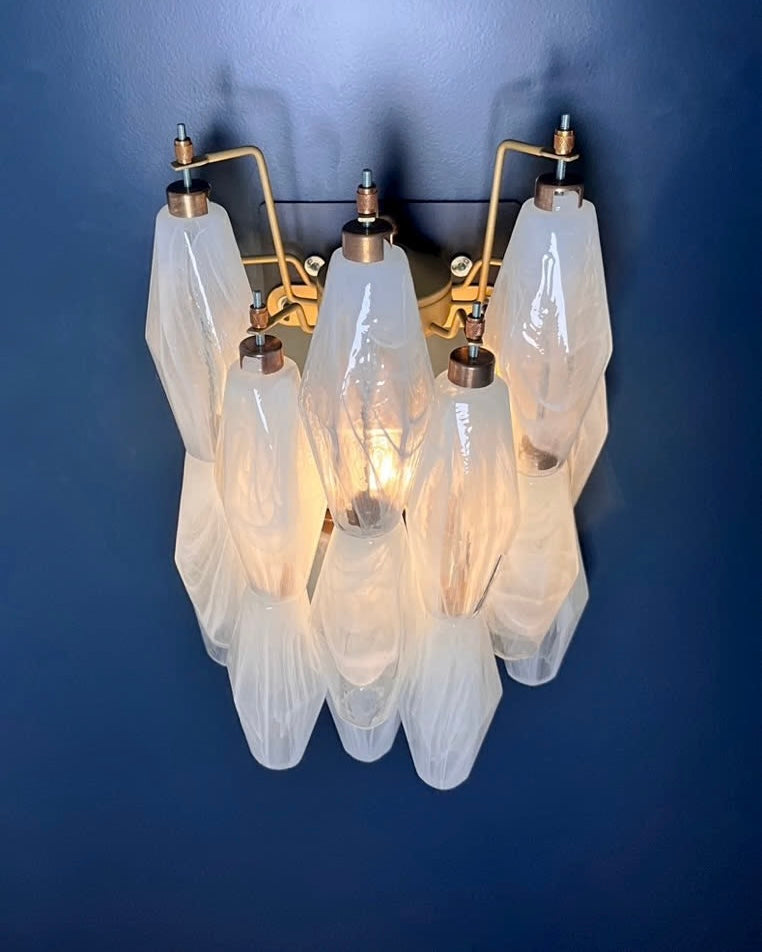 Murano wall lamp | Poliedri | White alabaster