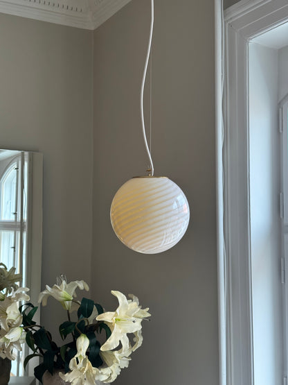 Cream-colored round Murano pendant, 20 cm