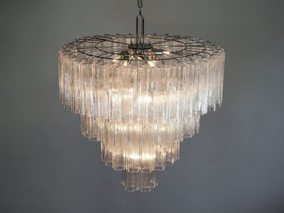 Murano lysekrone | Tuber | 78 glas | Klart glas