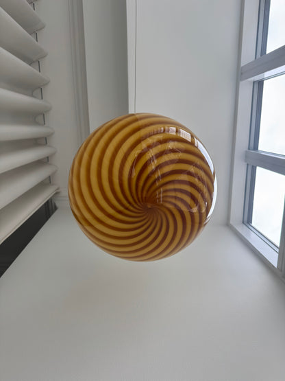 Rav/mørkegul Murano swirl pendel, 40 cm