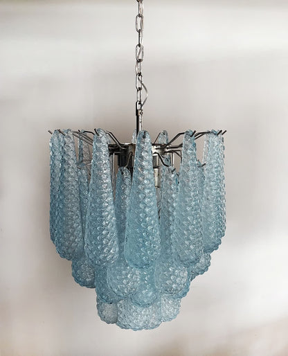 Murano lysekrone | Dråber | 41 glas | Blå