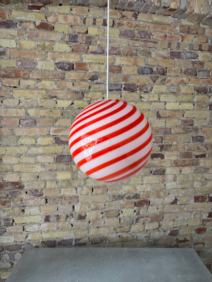 Murano pendant lamp with orange/red swirl, 30 cm