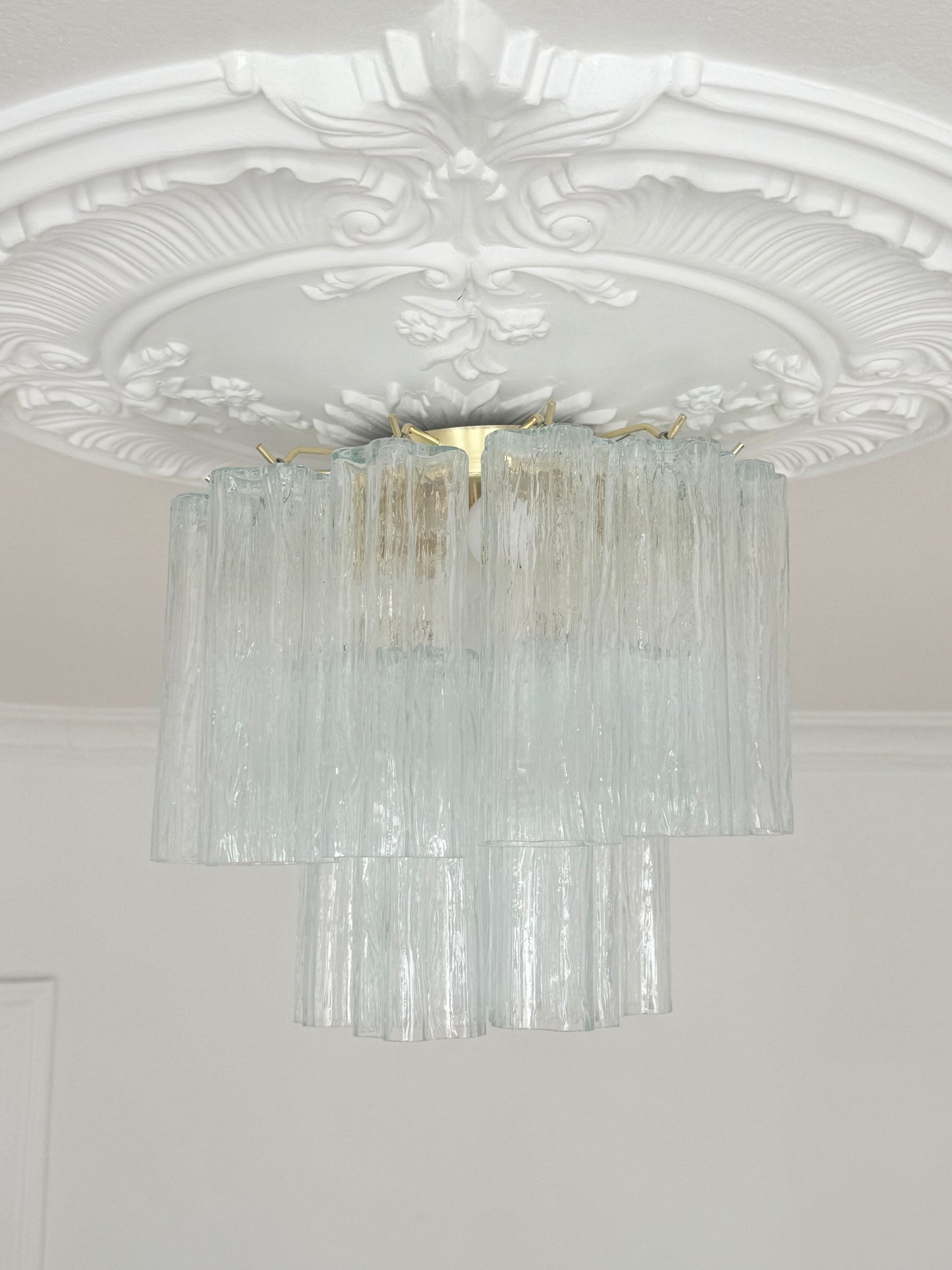 Murano lysekrone | Tronchi | 18 glas | Klart glas