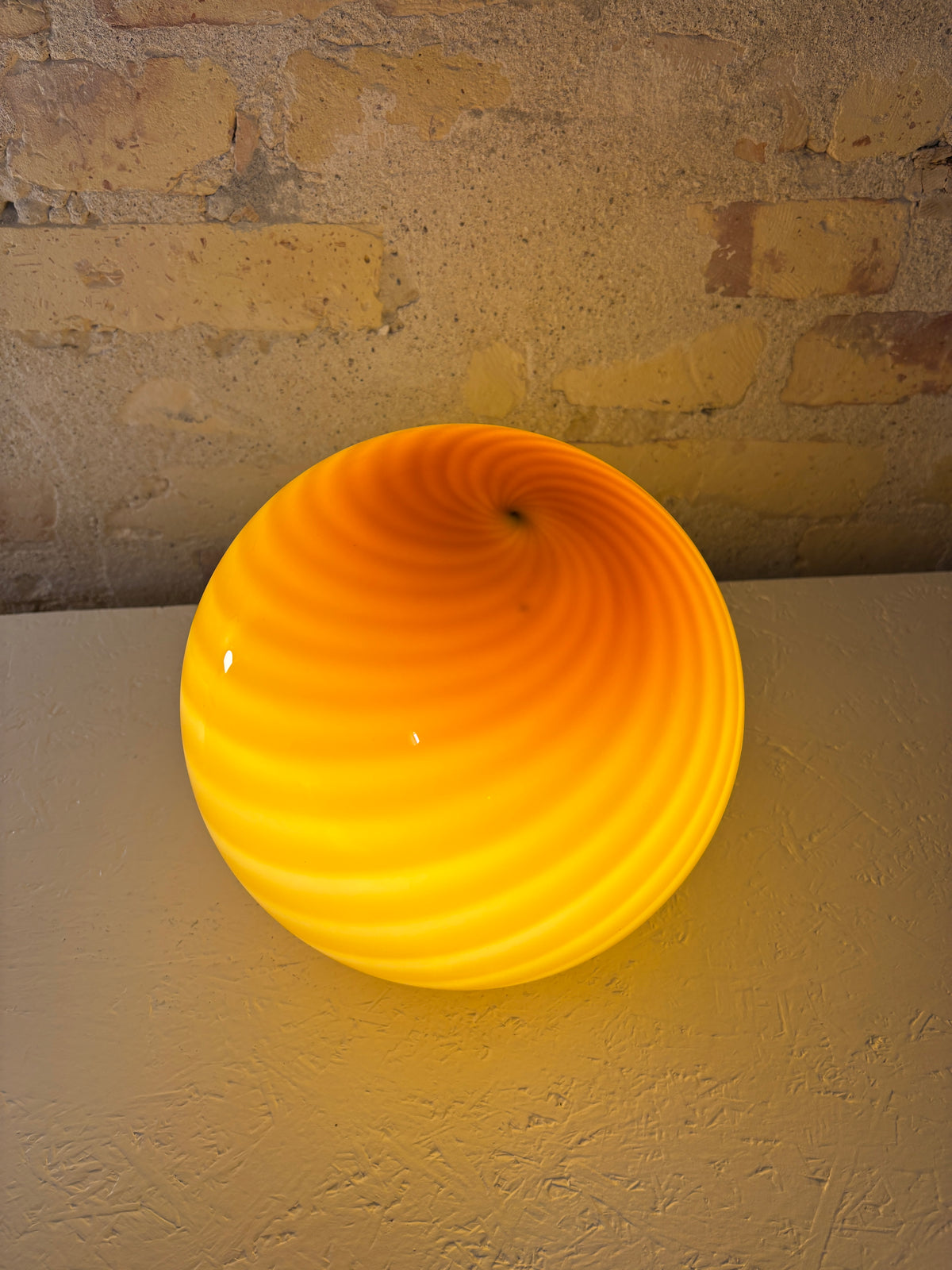 Rav/mørkegul Murano pendel, 20 cm - 2. sortering