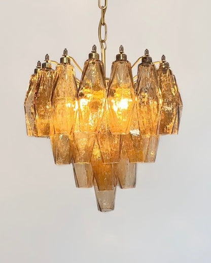 Murano lysekrone | Poliedri | 32 glas | Smoked