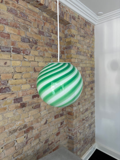 Murano pendant lamp with green swirl, 20 cm